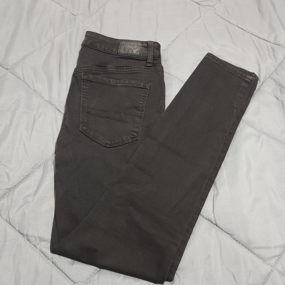 American Eagle Jeans Women's‎ 4 Hi-Rise Jegging Black Super Super Stretch Denim